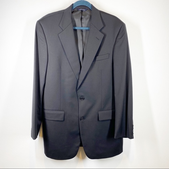 Vintage Tallia Uomo Black Wool Blazer Long - Picture 1 of 8